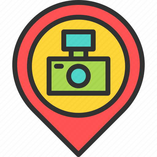 Camera, location, map, photo, photographer, photography, pin icon - Download on Iconfinder