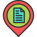 business, document, location, map, paper, pin, place