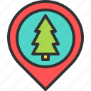 forest, jungle, location, map, pin, tree, wild