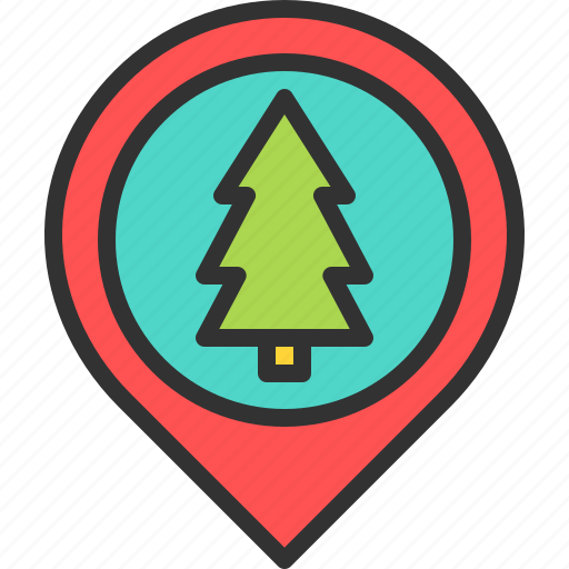 Forest, jungle, location, map, pin, tree, wild icon - Download on Iconfinder