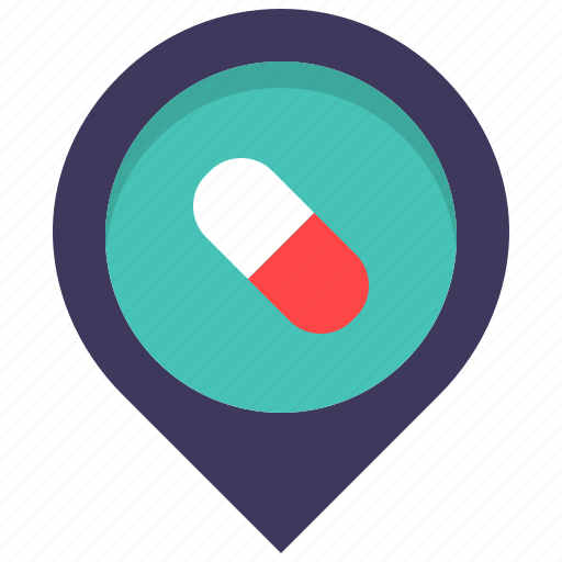 Health, location, map, medicine, pharmacy, pill, pin icon - Download on Iconfinder