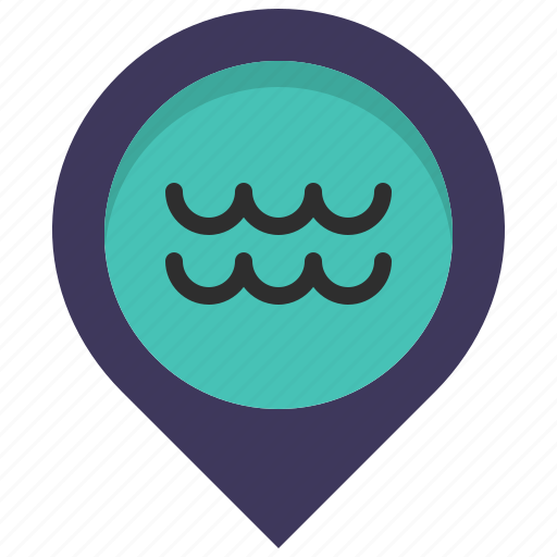 Beach, location, map, ocean, pin, sea, water icon - Download on Iconfinder