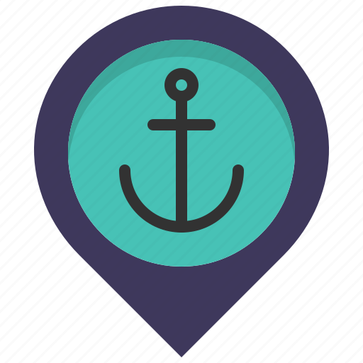 Anchor, harbor, location, map, pin, port, sea icon - Download on Iconfinder