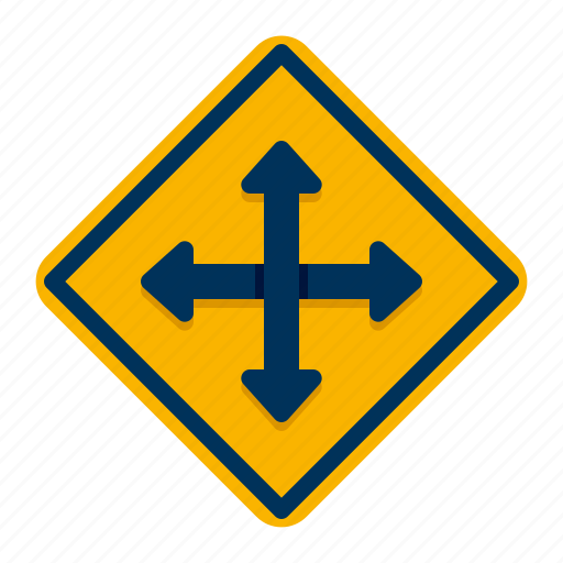 Four, way, intersection, navigation icon - Download on Iconfinder