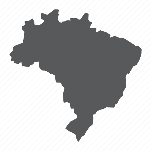 Map, brazil, country, geograpgy, travel, contour, silhouette icon - Download on Iconfinder