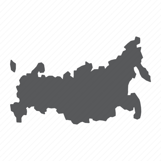 Map, russia, country, geograpgy, travel, contour, silhouette icon - Download on Iconfinder