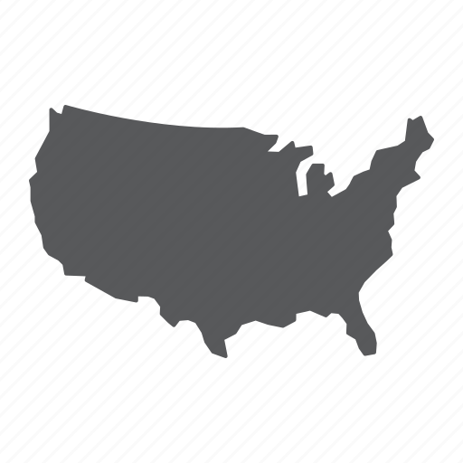 Map, usa, america, country, travel, contour, silhouette icon - Download on Iconfinder