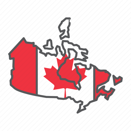 Map, canada, country, geograpgy, travel, contour, flag icon - Download on Iconfinder