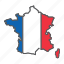 map, france, country, geograpgy, travel, contour, flag 