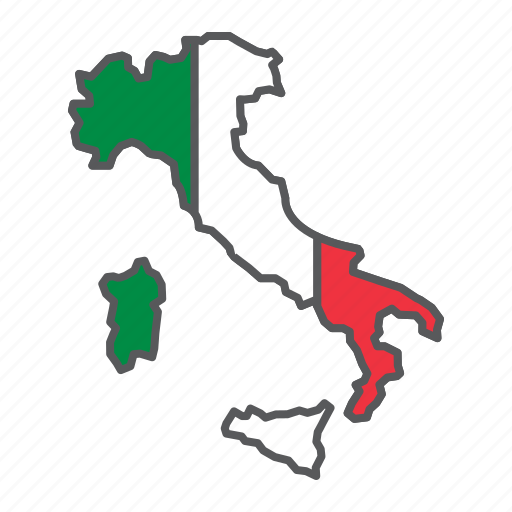 Map, italy, country, geograpgy, travel, contour, flag icon - Download on Iconfinder