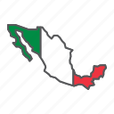 map, mexico, country, geograpgy, travel, contour, flag