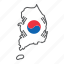 map, south, korea, country, geograpgy, travel, flag 