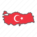 map, turkey, country, geograpgy, travel, contour, flag