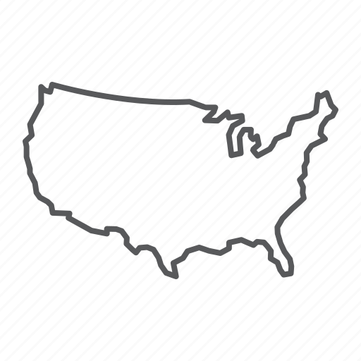 Map, usa, america, country, travel, contour, silhouette icon - Download on Iconfinder