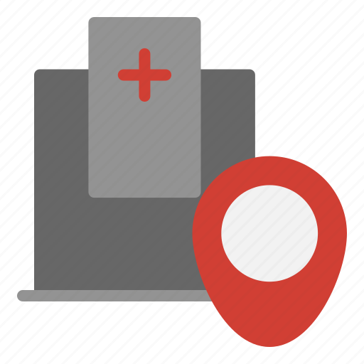 Hospital, location, navigation, pin, map icon - Download on Iconfinder
