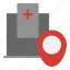 hospital, location, navigation, pin, map 