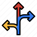 turn, sign, choice, road, arrow, direction