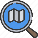 search, map, travel, research, loupe, magnifying, glass