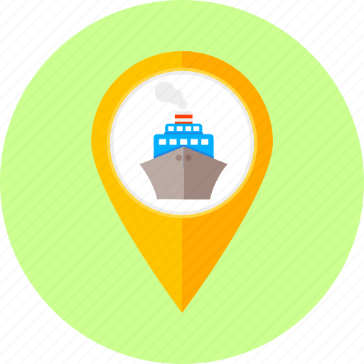 Boat, location, map point, marine, navigation, ship, shipment icon - Download on Iconfinder