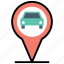car, location, map, pin 
