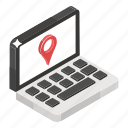 location marker, map locator, map pin, online location app, online location pointer 