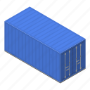 blue, business, car, cargo, cartoon, container, isometric