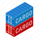 port, containers, isometric
