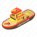 firefighter, ship, isometric
