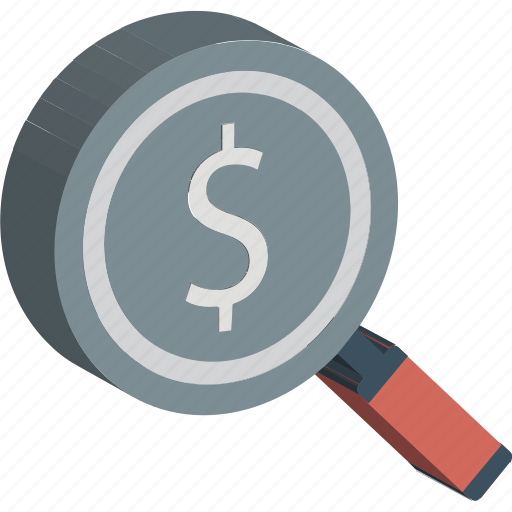 Commerce, dollar, magnifier, magnifying lens, search finance, search financer, search money icon - Download on Iconfinder