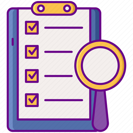 Checklist, document, inspection, magnifier icon - Download on Iconfinder
