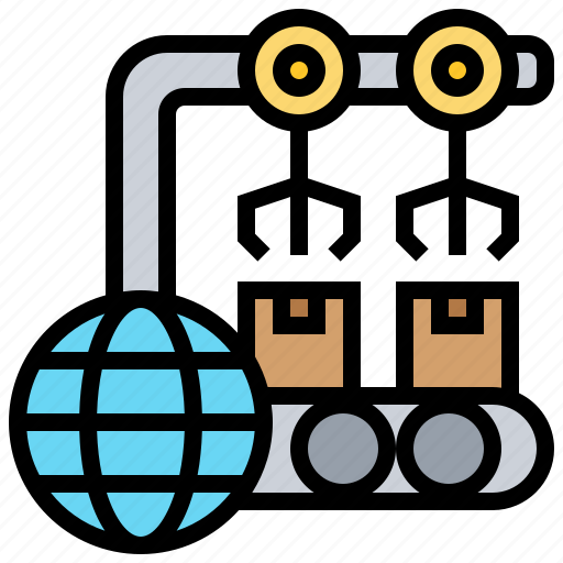 Distribution, export, import, manufacture, production icon - Download on Iconfinder