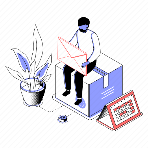 Letter, delivery, parcel, man illustration - Download on Iconfinder
