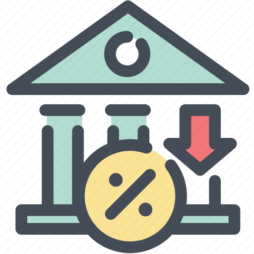 Bank, currency, finance, interest, loss, rate icon - Download on Iconfinder