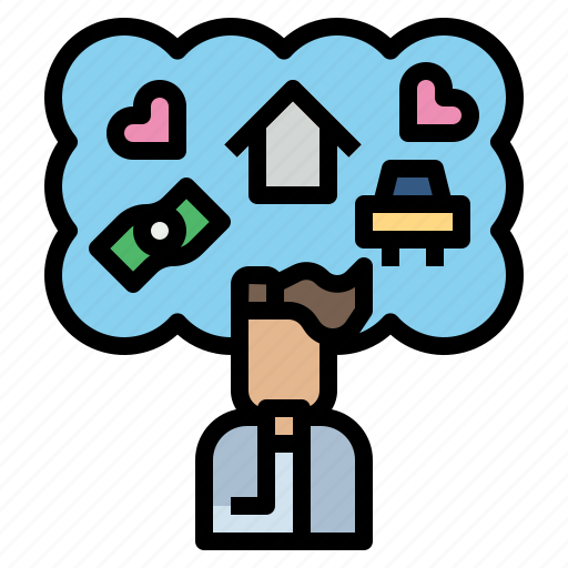 Home, money, motivation, psychology, thinking icon - Download on Iconfinder