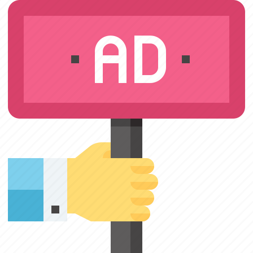 Ad, advertisement, advertising, hand, marketing, promotion, board icon - Download on Iconfinder