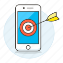 ad, aim, analysis, arrow, marketing, phone, target