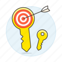aim, arrow, key, lock, market, marketing, target