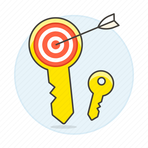 Aim, arrow, key, lock, market, marketing, target icon - Download on Iconfinder