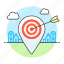 aim, arrow, consumer, location, market, marketing, pin, place, target 