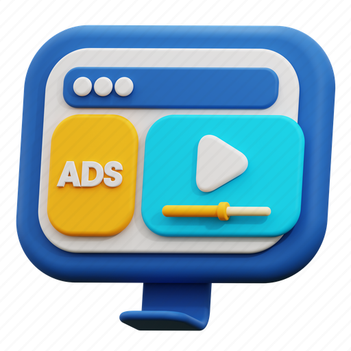 Video, ads, advertisement, promotion, advertising, marketing 3D illustration - Download on Iconfinder