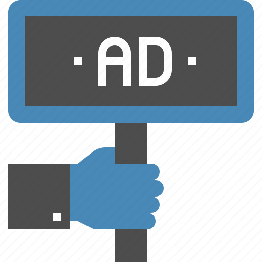 Ad, advertisement, advertising, board, hand, marketing, promotion icon - Download on Iconfinder