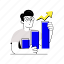 business growth, growth chart, rise chart, growth analysis, data analysis 