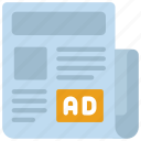 newspaper, ad, promotion, advertising, advert