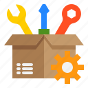box, gear, package, setting, tools