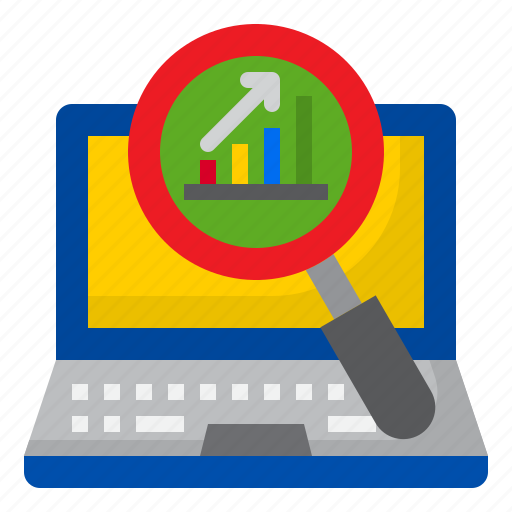 Analytics, business, chart, glass, magnifier, search icon - Download on Iconfinder