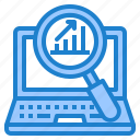analytics, business, chart, glass, magnifier, search