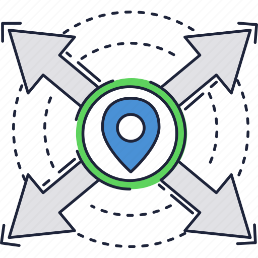 Arrows, direction, gps, location, path, pin, way icon - Download on Iconfinder