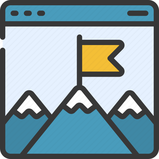 Milestones, mountains, flag, website icon - Download on Iconfinder