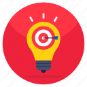 target idea, innovation, bright idea, creative target, idea goal