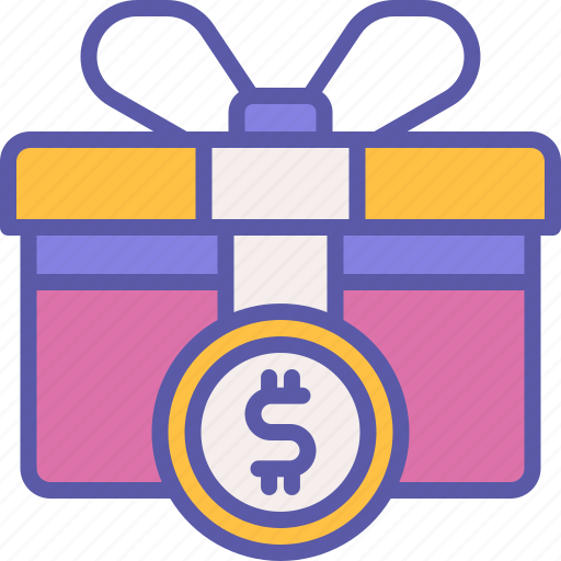 Gift, box, coin, surprise, package icon - Download on Iconfinder